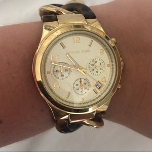 Michael Kors gold & tortoise watch